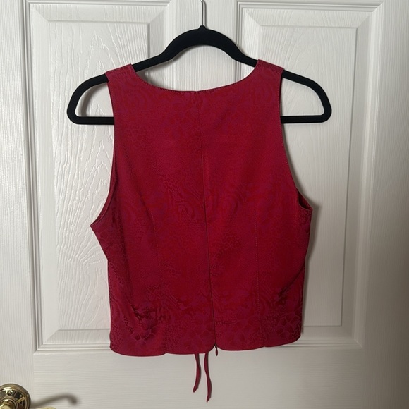 Vintage Alberto Makali Deep Red Tank Top size 8 snakeskin - Picture 4 of 4